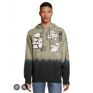 Naruto Shippuden Collection Mens Green Anime Sweatshirt Hoodie Size M
